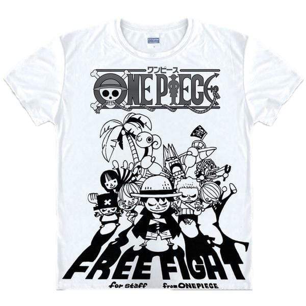 Anime Merchandise T-Shirt M One Piece Shirt - Chibi Straw Hat Pirates T-Shirt