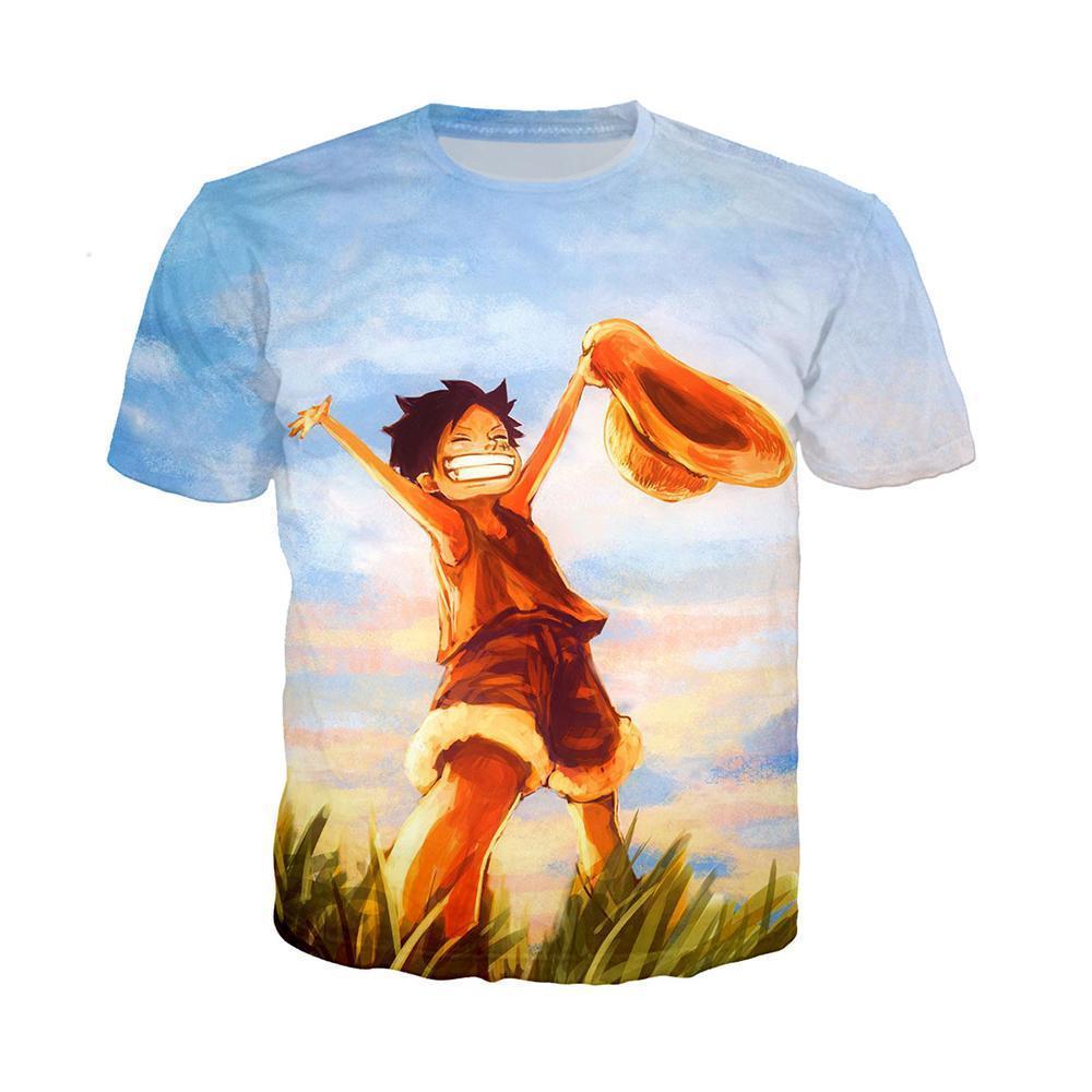 Anime Merchandise T-Shirt M One Piece Shirt featuring Luffy Celebrating T-Shirt