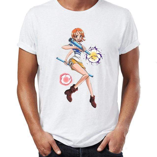 Anime Merchandise T-Shirt M One Piece Shirt - Original Manga Nami T-Shirt
