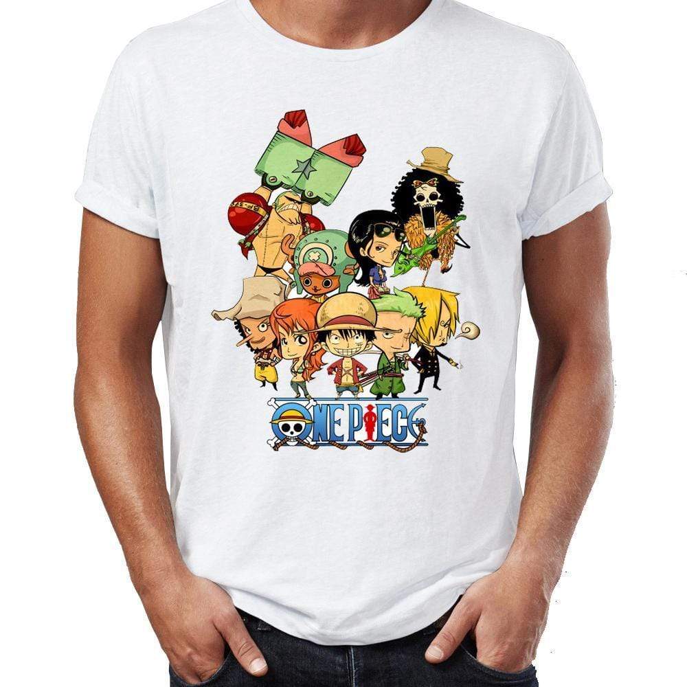 Anime Merchandise T-Shirt M One Piece Shirt - Straw Hat Chibi Crew T-Shirt