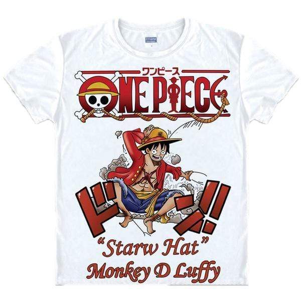 Anime Merchandise T-Shirt M One Piece Shirt - "Straw Hat" Monkey D. Luffy T-Shirt
