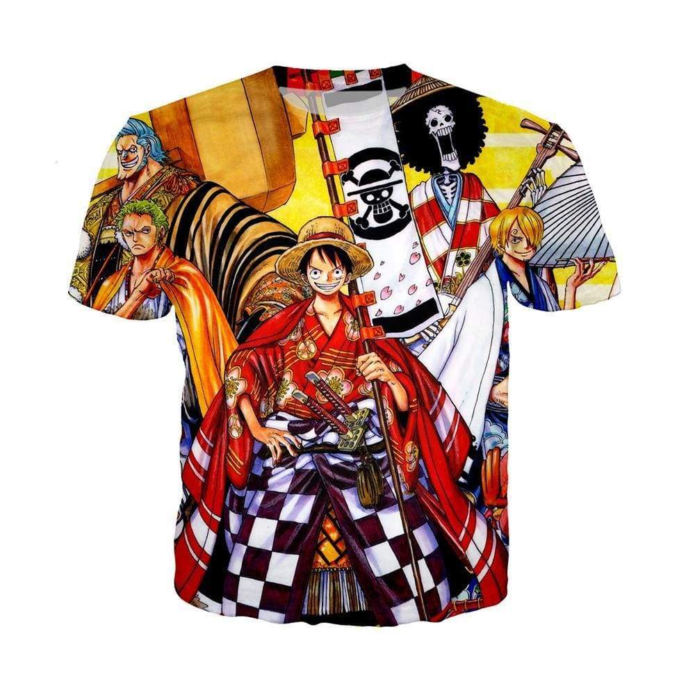 Anime Merchandise T-Shirt S One Piece Shirt - Straw Hat Pirates in Kimonos T-Shirt