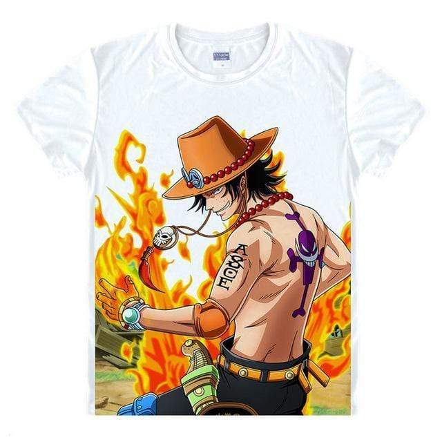Anime Merchandise T-Shirt M One Piece Shirts - Ace on Fire! T-Shirt
