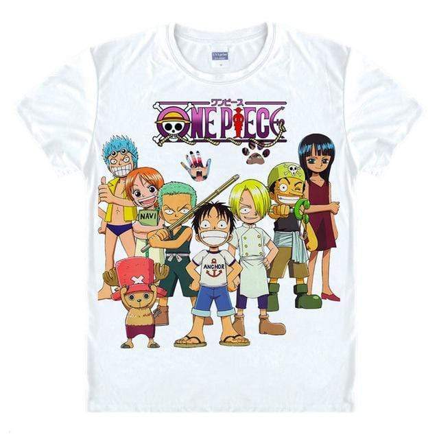 Anime Merchandise T-Shirt M One Piece Shirts - Chibi Straw Hats T-Shirt