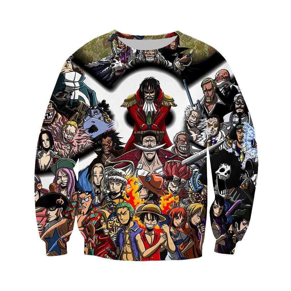 Anime Merchandise Sweatshirt M One Piece Sweatshirt - Characters Collage Sweatshirt