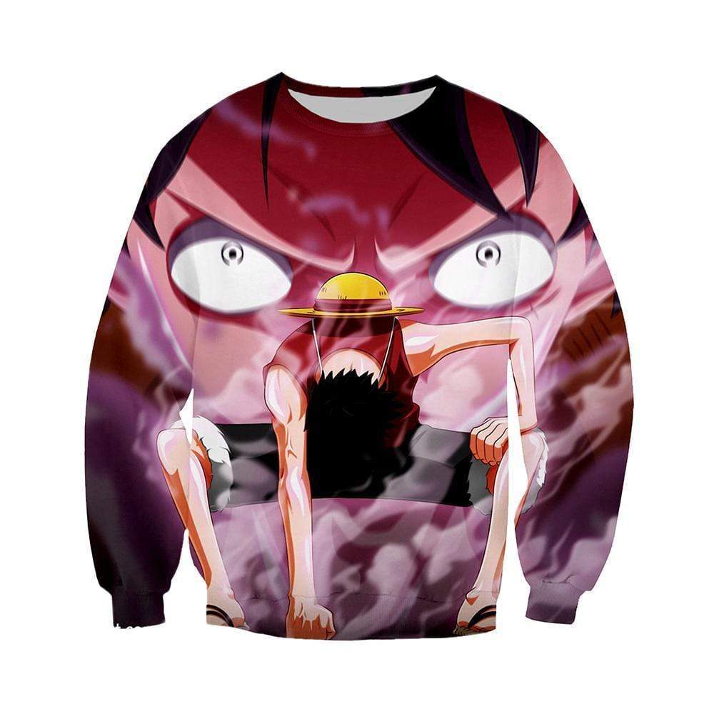 Anime Merchandise Sweatshirt M One Piece Sweatshirt - Rage Mode Luffy Sweatshirt