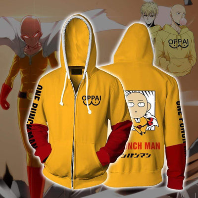OtakuForm-OP Cosplay Jacket Zip Up Hoodie / XS One Punch Man Saitama Hoodie Jacket