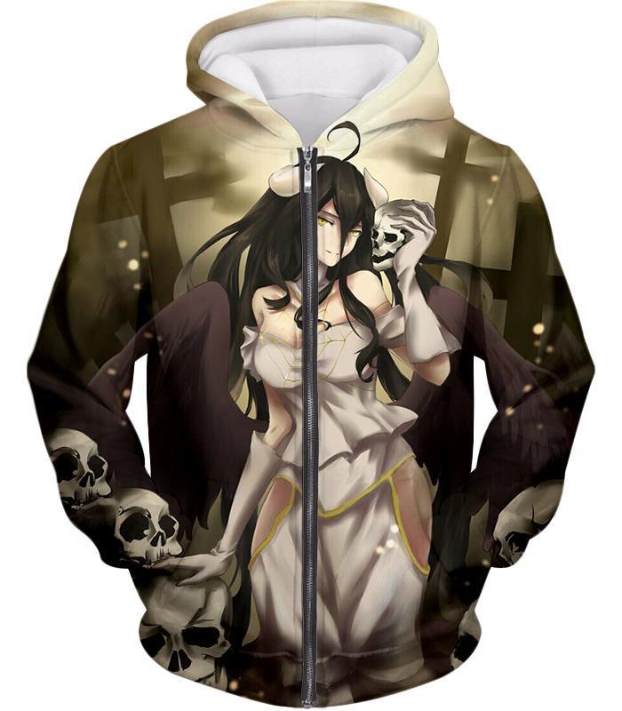 OtakuForm-OP Sweatshirt Zip Up Hoodie / XXS Overlord Beautiful Albedo Infatuated with Ainz Cool Promo Anime Graphic Sweatshirt