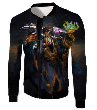 OtakuForm-OP Zip Up Hoodie Jacket / XXS Overlord Extremely Powerful Guild Master Ainz Ooal Gown Cool Graphic Zip Up Hoodie