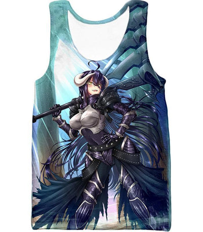 OtakuForm-OP Hoodie Tank Top / XXS Overlord Ready for Action Albedo the White Devil Cool Anime Promo Hoodie
