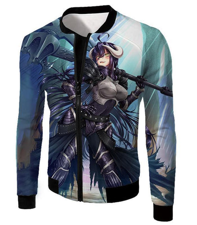 OtakuForm-OP Hoodie Jacket / XXS Overlord Ready for Action Albedo the White Devil Cool Anime Promo Hoodie