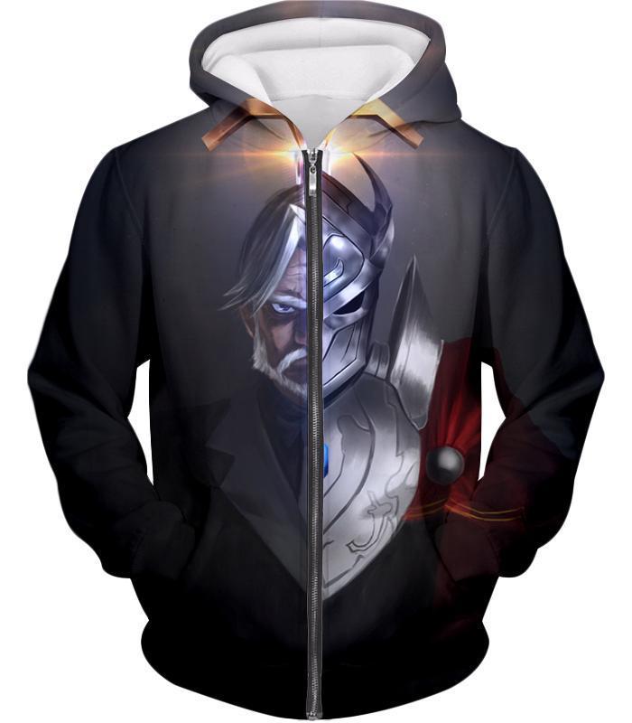 OtakuForm-OP Sweatshirt Zip Up Hoodie / XXS Overlord The Iron Butler and Touch Me Super Cool Anime Black Sweatshirt