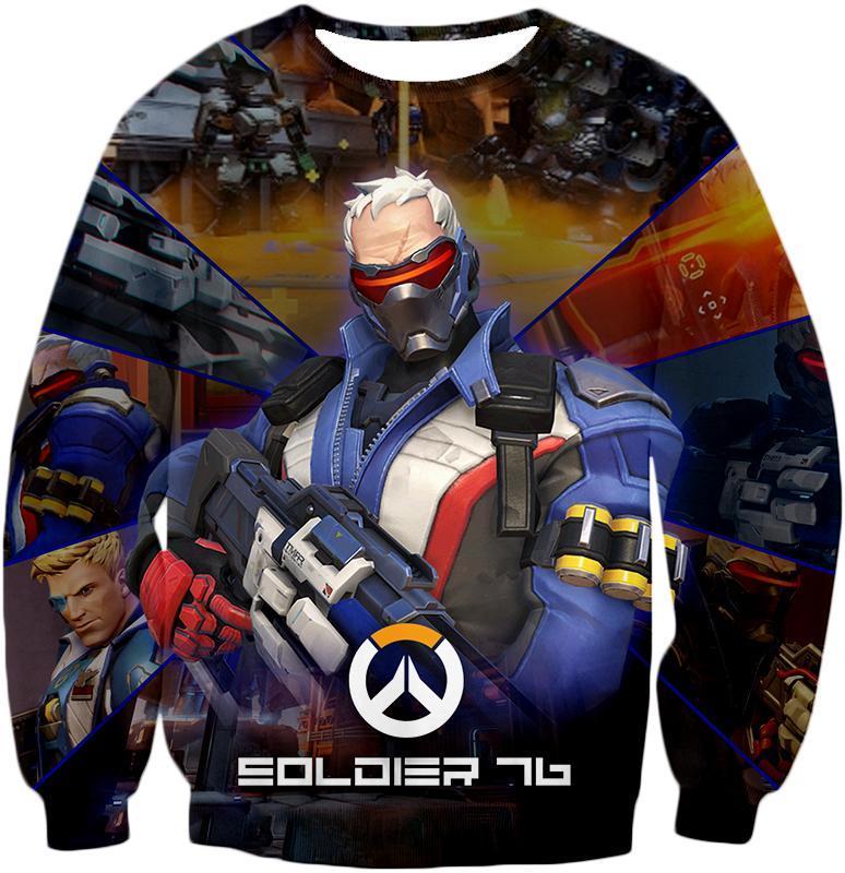 OtakuForm-OP Zip Up Hoodie Sweatshirt / US XXS (Asian XS) Overwatch Best Mercenary Soldier:76 Zip Up Hoodie