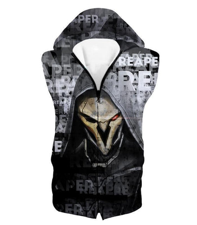 OtakuForm-OP T-Shirt Hooded Tank Top / US XXS (Asian XS) Overwatch Black Ghost Reaper T-Shirt