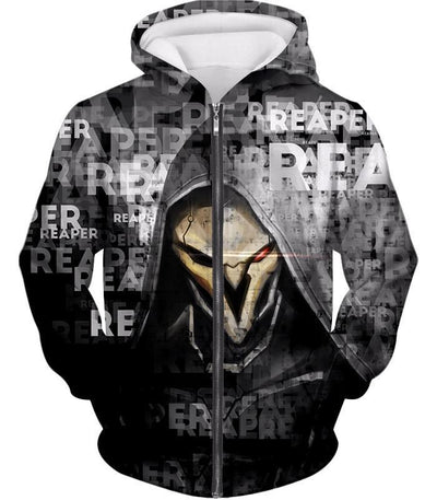 OtakuForm-OP T-Shirt Zip Up Hoodie / US XXS (Asian XS) Overwatch Black Ghost Reaper T-Shirt