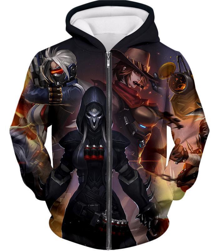 OtakuForm-OP Sweatshirt Zip Up Hoodie / US XXS (Asian XS) Overwatch Cool Heroe Reaper Sweatshirt - Overwatch Sweatshirt