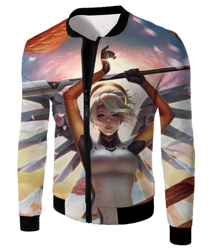OtakuForm-OP T-Shirt Jacket / US XXS (Asian XS) Overwatch Flying Healer Valkyrie Mercy T-Shirt - Overwatch T-Shirt