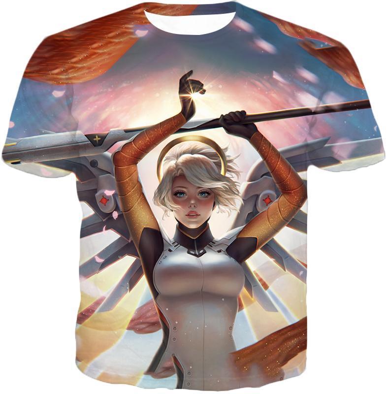 OtakuForm-OP T-Shirt T-Shirt / US XXS (Asian XS) Overwatch Flying Healer Valkyrie Mercy T-Shirt - Overwatch T-Shirt