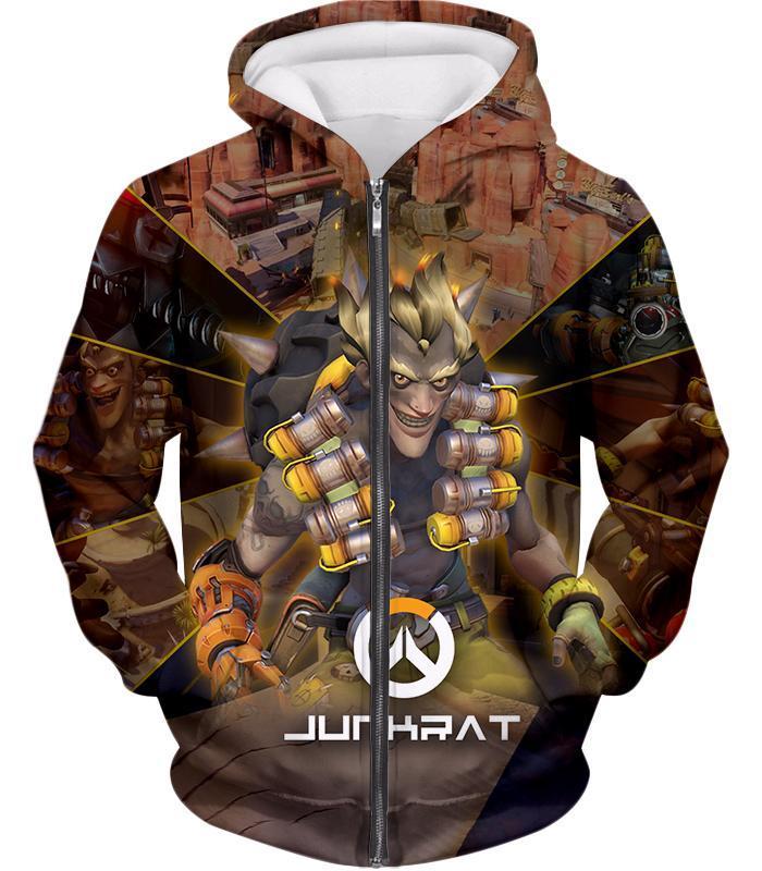 OtakuForm-OP T-Shirt Zip Up Hoodie / US XXS (Asian XS) Overwatch Game Defense Hero Junkrat T-Shirt