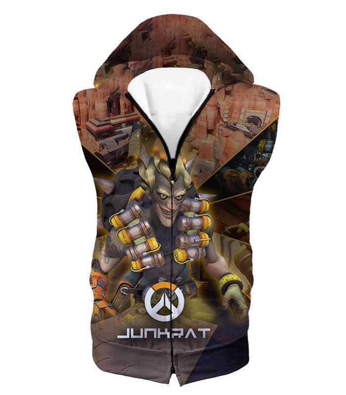 OtakuForm-OP T-Shirt Hooded Tank Top / US XXS (Asian XS) Overwatch Game Defense Hero Junkrat T-Shirt