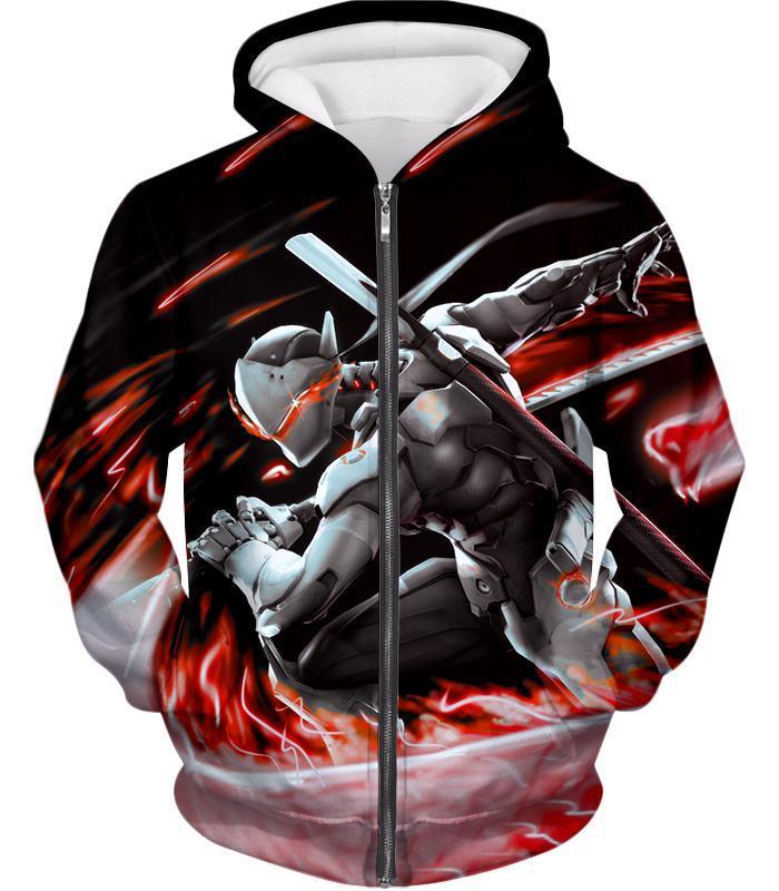OtakuForm-OP T-Shirt Zip Up Hoodie / US XXS (Asian XS) Overwatch Super Cool Cyborg Ninja Genji T-Shirt