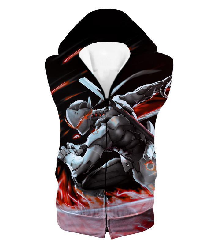 OtakuForm-OP T-Shirt Hooded Tank Top / US XXS (Asian XS) Overwatch Super Cool Cyborg Ninja Genji T-Shirt