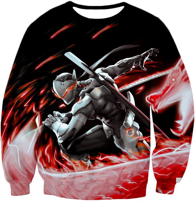 OtakuForm-OP Zip Up Hoodie Sweatshirt / US XXS (Asian XS) Overwatch Super Cool Cyborg Ninja Genji Zip Up Hoodie