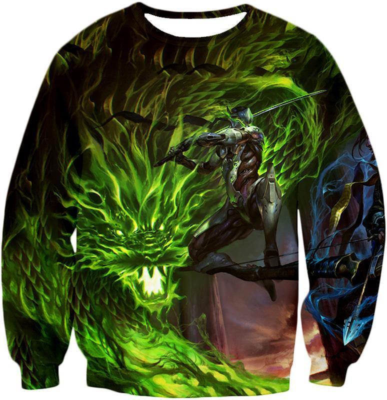 OtakuForm-OP T-Shirt Sweatshirt / US XXS (Asian XS) Overwatch Ultimate Fighting Ninja Cyborg Genji T-Shirt