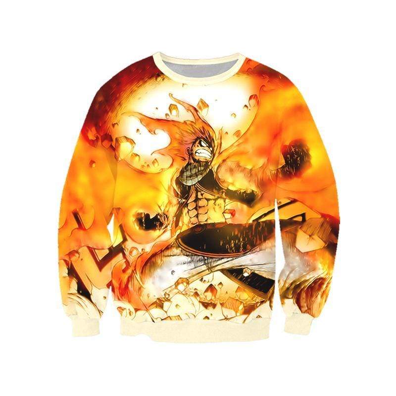 Fairytail Sweatshirt XXS Playing With Fire Sweatshirt - Fairy Tail 3D Printed Sweatshirt