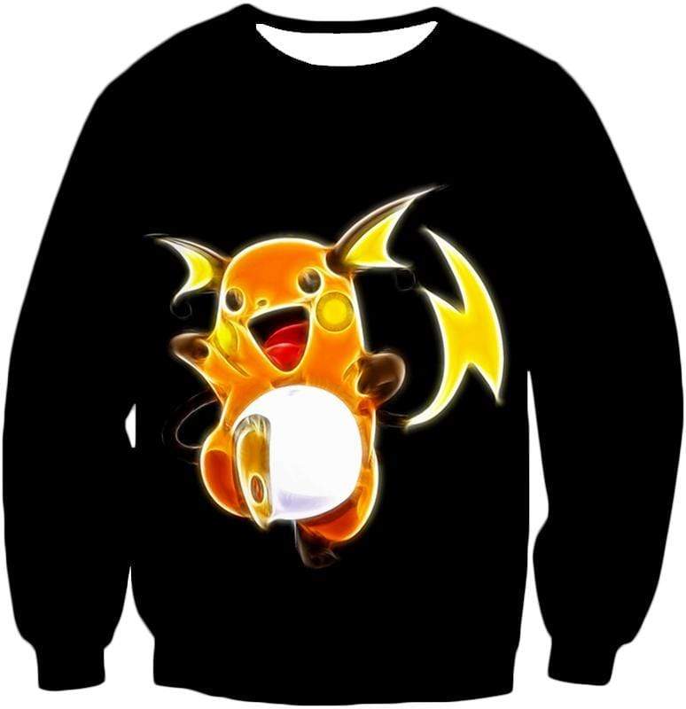OtakuForm-OP Sweatshirt Sweatshirt / XXS Pokemon Cool Thunder Pokemon Raichu Black Sweatshirt  - Pokemon Sweatshirt