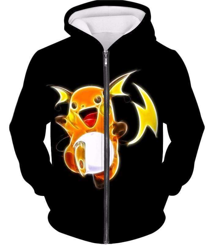 OtakuForm-OP T-Shirt Zip Up Hoodie / XXS Pokemon Cool Thunder Pokemon Raichu Black T-Shirt  - Pokemon T-Shirt