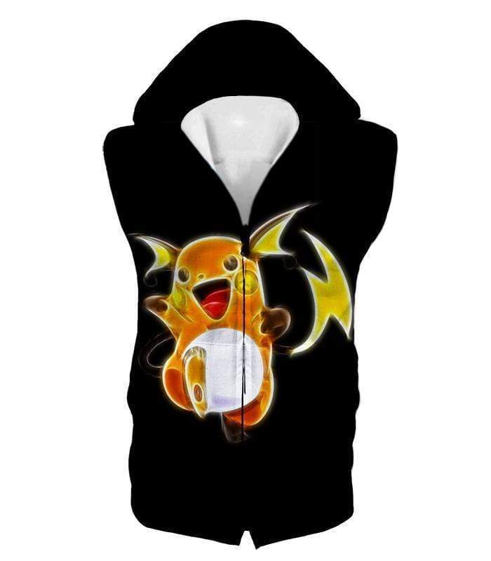 OtakuForm-OP T-Shirt Hooded Tank Top / XXS Pokemon Cool Thunder Pokemon Raichu Black T-Shirt  - Pokemon T-Shirt
