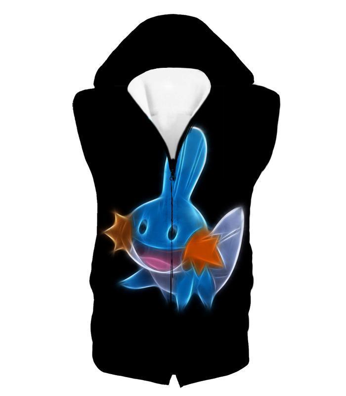 OtakuForm-OP T-Shirt Hooded Tank Top / XXS Pokemon Cute Water Type Pokemon Mudkip Cool Black T-Shirt