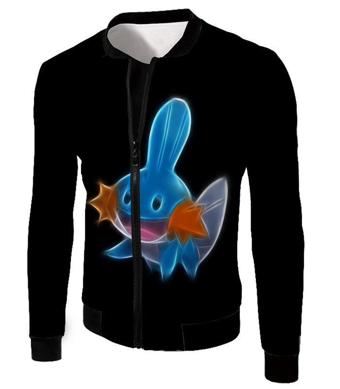 OtakuForm-OP T-Shirt Jacket / XXS Pokemon Cute Water Type Pokemon Mudkip Cool Black T-Shirt