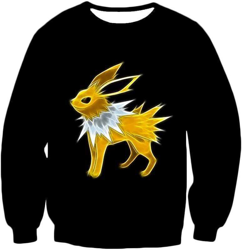 OtakuForm-OP Sweatshirt Sweatshirt / XXS Pokemon Eevee Thunder Type Evolution Jolteon Black Sweatshirt  - Pokemon Sweatshirt