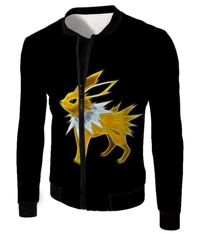 OtakuForm-OP Sweatshirt Jacket / XXS Pokemon Eevee Thunder Type Evolution Jolteon Black Sweatshirt  - Pokemon Sweatshirt