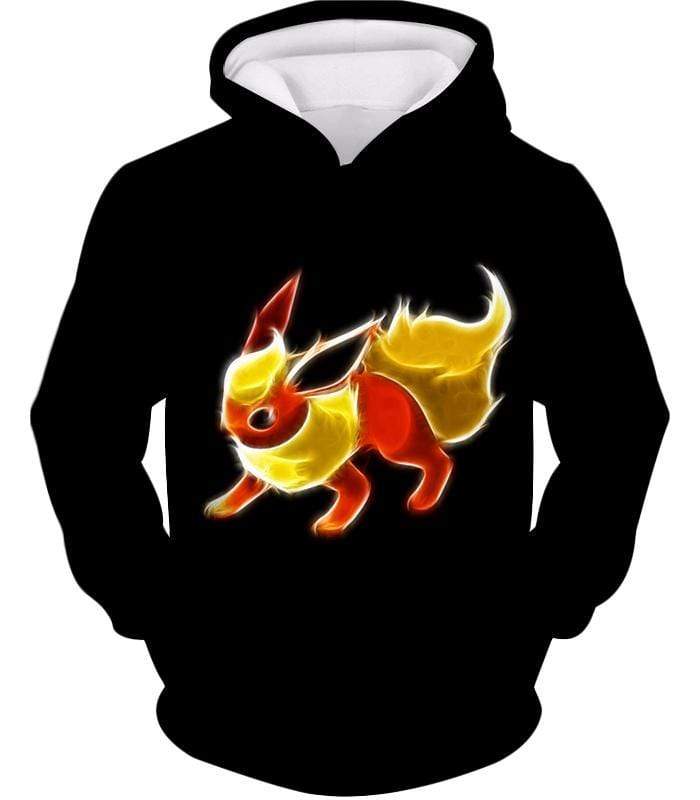 OtakuForm-OP T-Shirt Hoodie / XXS Pokemon Fire Type Eevee Evolution Flareon Cool Black T-Shirt  - Pokemon T-Shirt