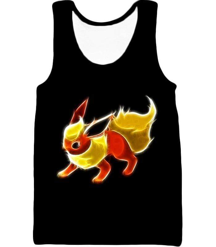 OtakuForm-OP Zip Up Hoodie Tank Top / XXS Pokemon Fire Type Eevee Evolution Flareon Cool Black Zip Up Hoodie  - Pokemon Zip Up Hoodie