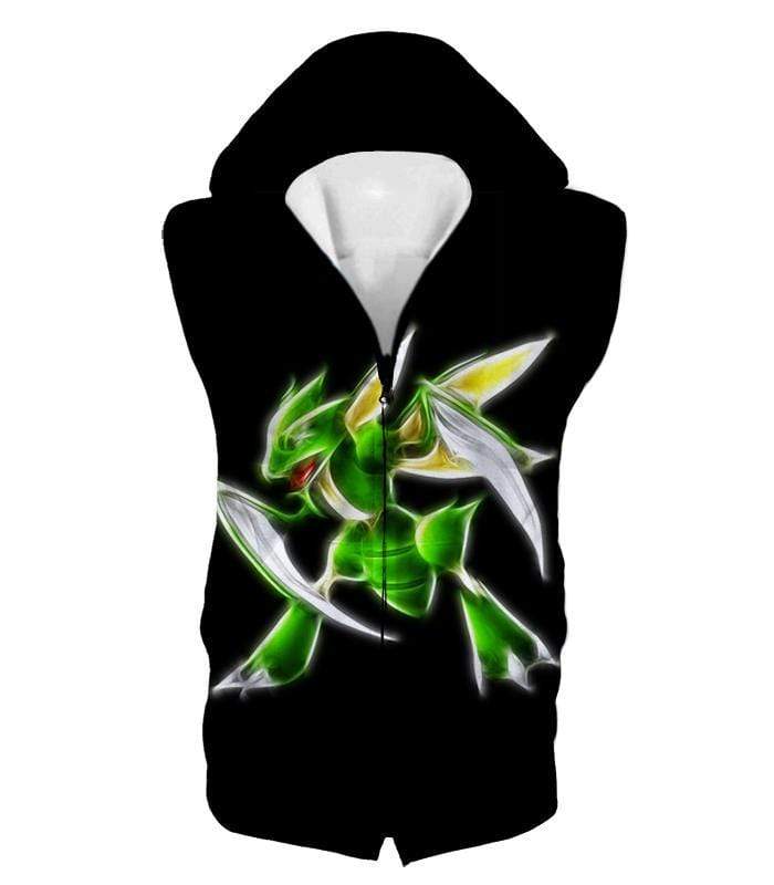 OtakuForm-OP Sweatshirt Hooded Tank Top / XXS Pokemon Flying Bug Type Pokemon Scyther Cool Black Sweatshirt  - Pokemon Sweatshirt