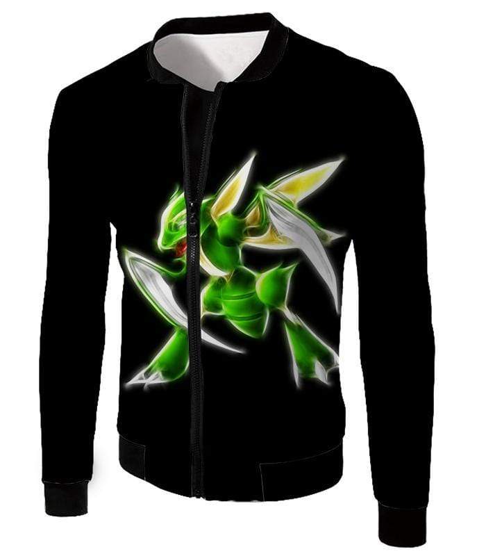 OtakuForm-OP Sweatshirt Jacket / XXS Pokemon Flying Bug Type Pokemon Scyther Cool Black Sweatshirt  - Pokemon Sweatshirt
