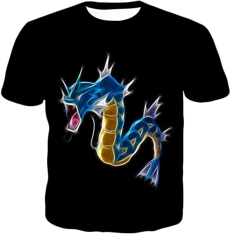 OtakuForm-OP T-Shirt T-Shirt / XXS Pokemon Flying Water Type Pokemon Gyarados Black T-Shirt  - Pokemon T-Shirt