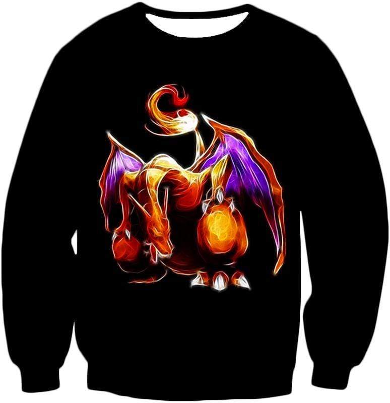 OtakuForm-OP Sweatshirt Sweatshirt / XXS Pokemon Generation One Flying Fire Type Pokemon Charizard Cool Black Sweatshirt  - Pokemon Sweatshirt