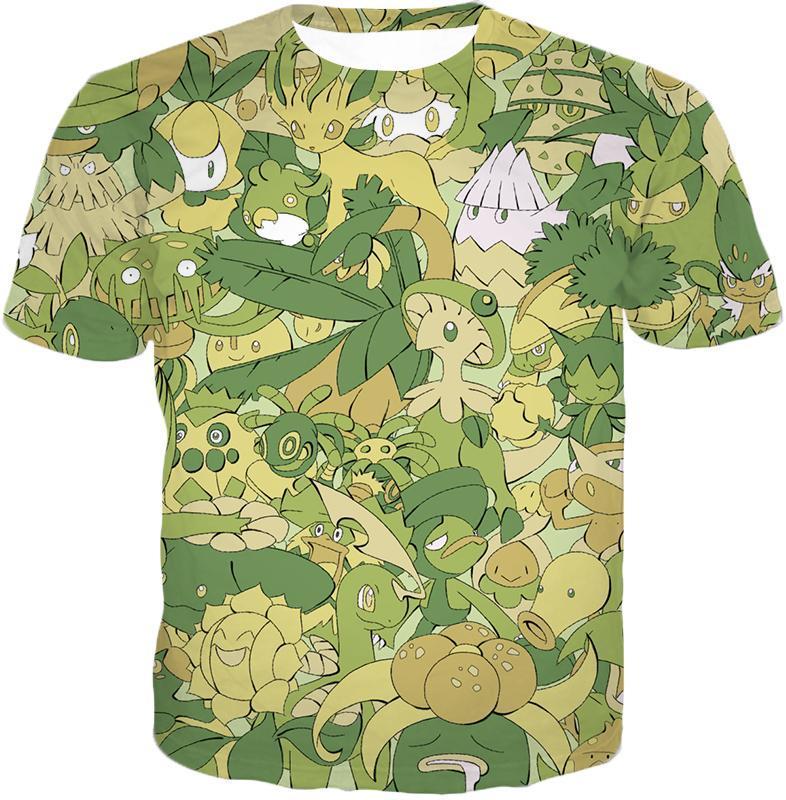 OtakuForm-OP Hoodie T-Shirt / XXS Pokemon Hoodie - Grass Type Pokemons Hoodie