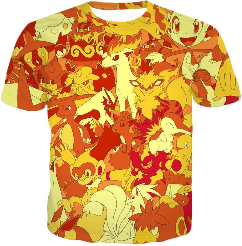 OtakuForm-OP Hoodie T-Shirt / XXS Pokemon Hoodie - Pokemon Fire Type Pokemons Amazing Hoodie