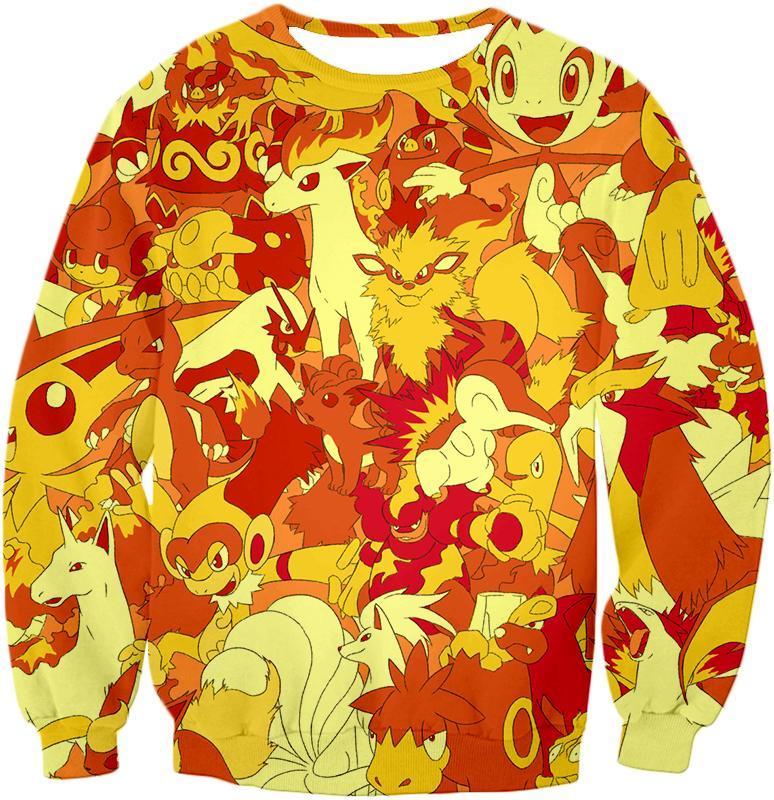 OtakuForm-OP Hoodie Sweatshirt / XXS Pokemon Hoodie - Pokemon Fire Type Pokemons Amazing Hoodie
