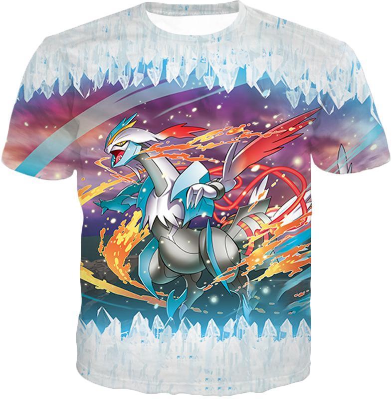 OtakuForm-OP Zip Up Hoodie T-Shirt / XXS Pokemon Powerful Dragon Ice Type White Kyurem Super Zip Up Hoodie