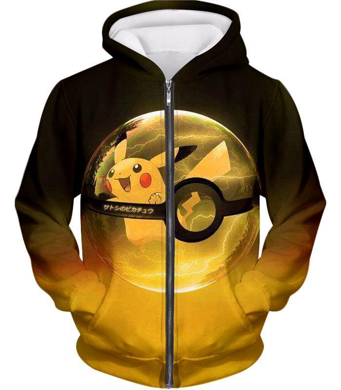 OtakuForm-OP T-Shirt Zip Up Hoodie / XXS Pokemon T-Shirt - Pokemon Best Pokemon Pikachu Pokeball Cool Black Yellow T-Shirt