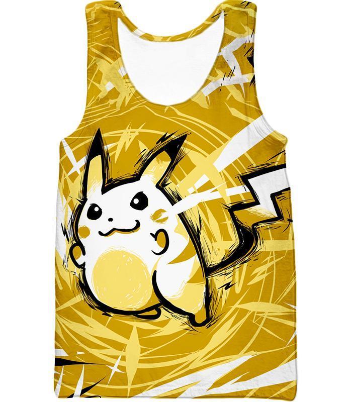 OtakuForm-OP T-Shirt Tank Top / XXS Pokemon T-Shirt - Pokemon Raichu Cool Graphic Yellow T-Shirt