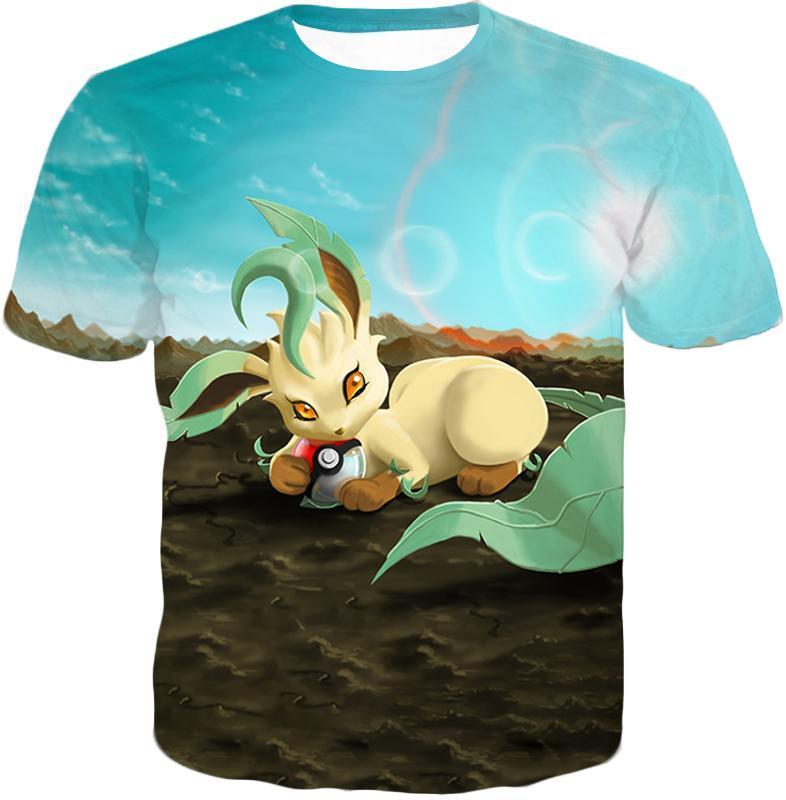 OtakuForm-OP T-Shirt T-Shirt / XXS Pokemon T-Shirt - Pokemon Very Cute Wolf Grass Type Pokemon Leafeon Cool T-Shirt