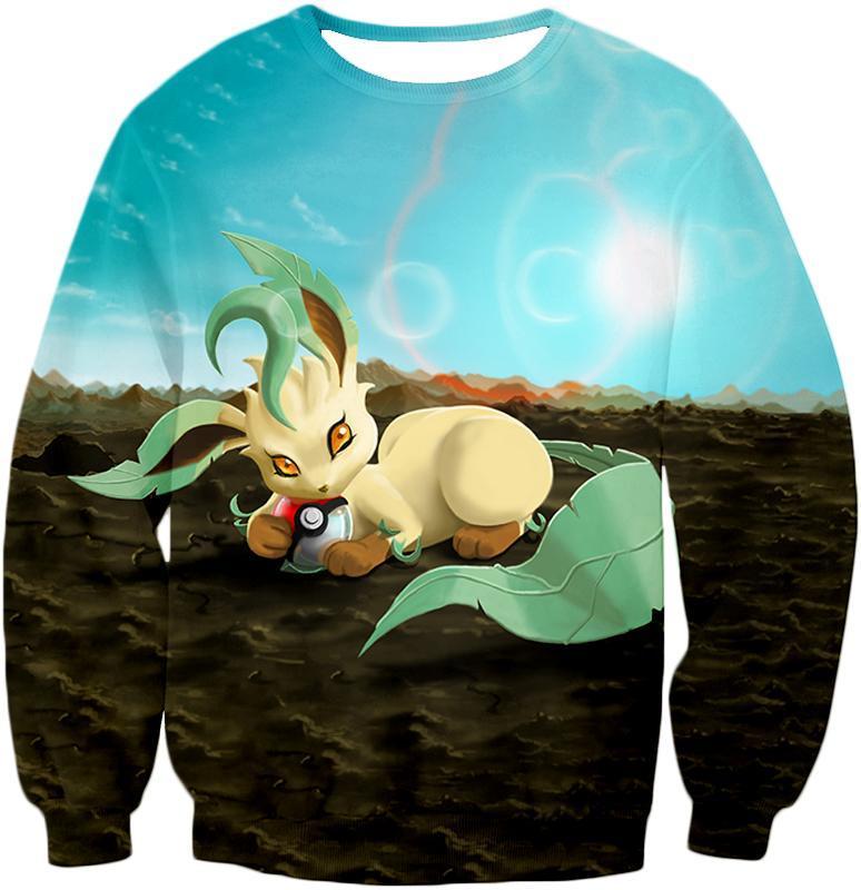 OtakuForm-OP T-Shirt Sweatshirt / XXS Pokemon T-Shirt - Pokemon Very Cute Wolf Grass Type Pokemon Leafeon Cool T-Shirt